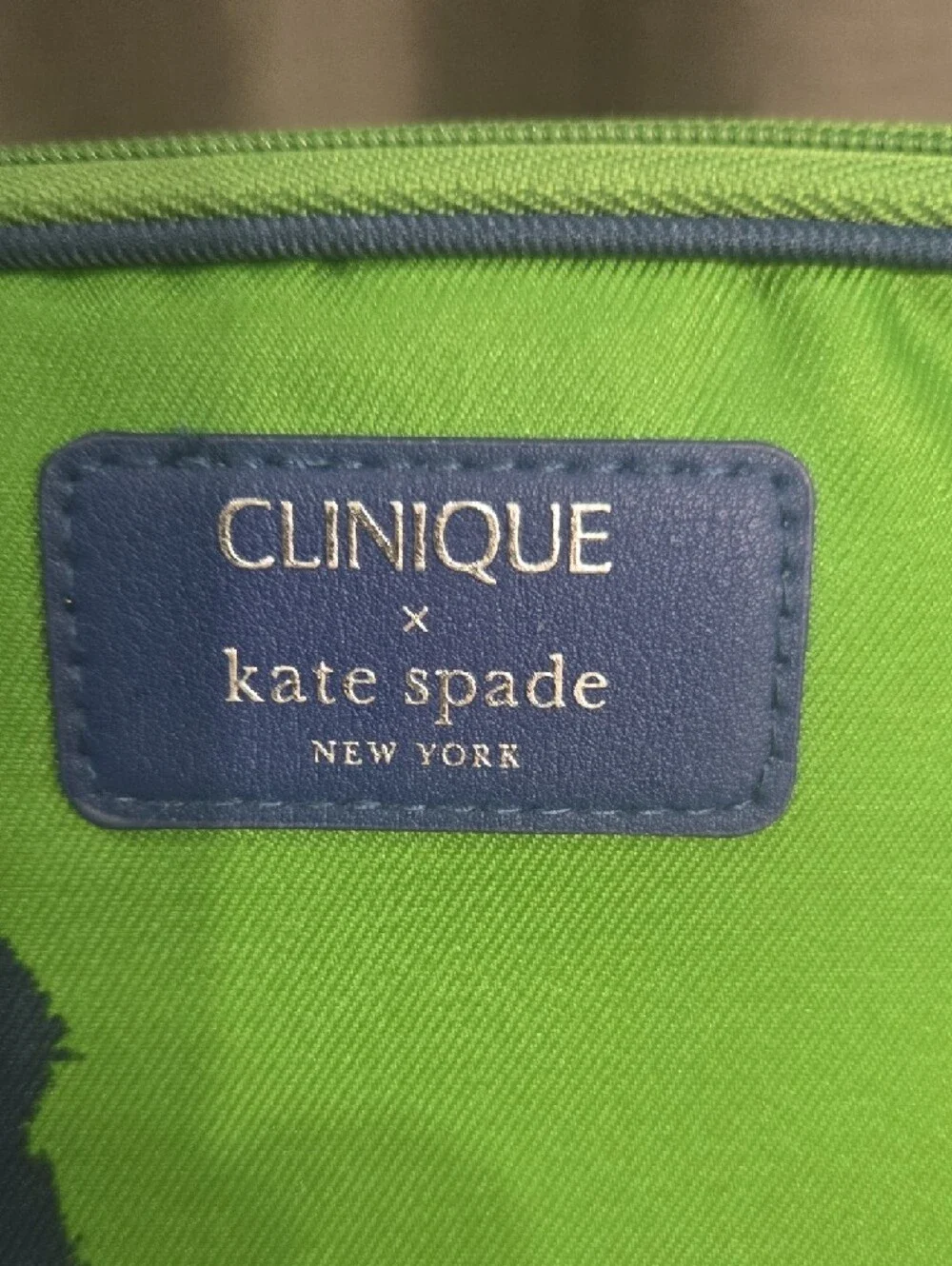 Clinique x Kate Spade Green Floral Cosmetic Pouch